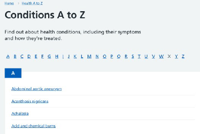 Conditions A-Z<br />
